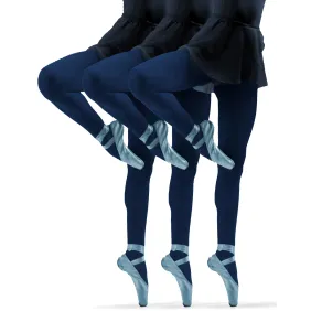 Sesto Senso 3-PAK Rajstopy dziewczęce 40 DEN Claudia kolorowe kryjące microfibra Granatowy