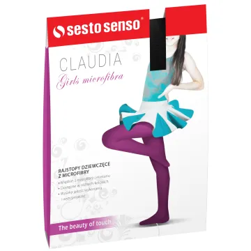 Sesto Senso 3-PAK Rajstopy dziewczęce 40 DEN Claudia kolorowe kryjące microfibra Koral