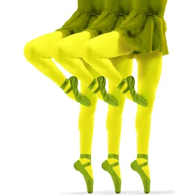 Sesto Senso 3-PAK Rajstopy dziewczęce 40 DEN Claudia kolorowe kryjące microfibra Żółte neonowe