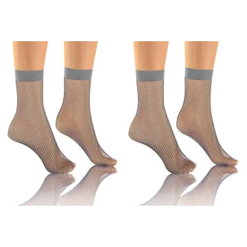 Sesto Senso 2-PAK Skarpetki kabaretki małe oczka KORA Szary