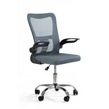 Fotel biurowy ergonomiczny, model V8, składane podłokietniki, grafitowy