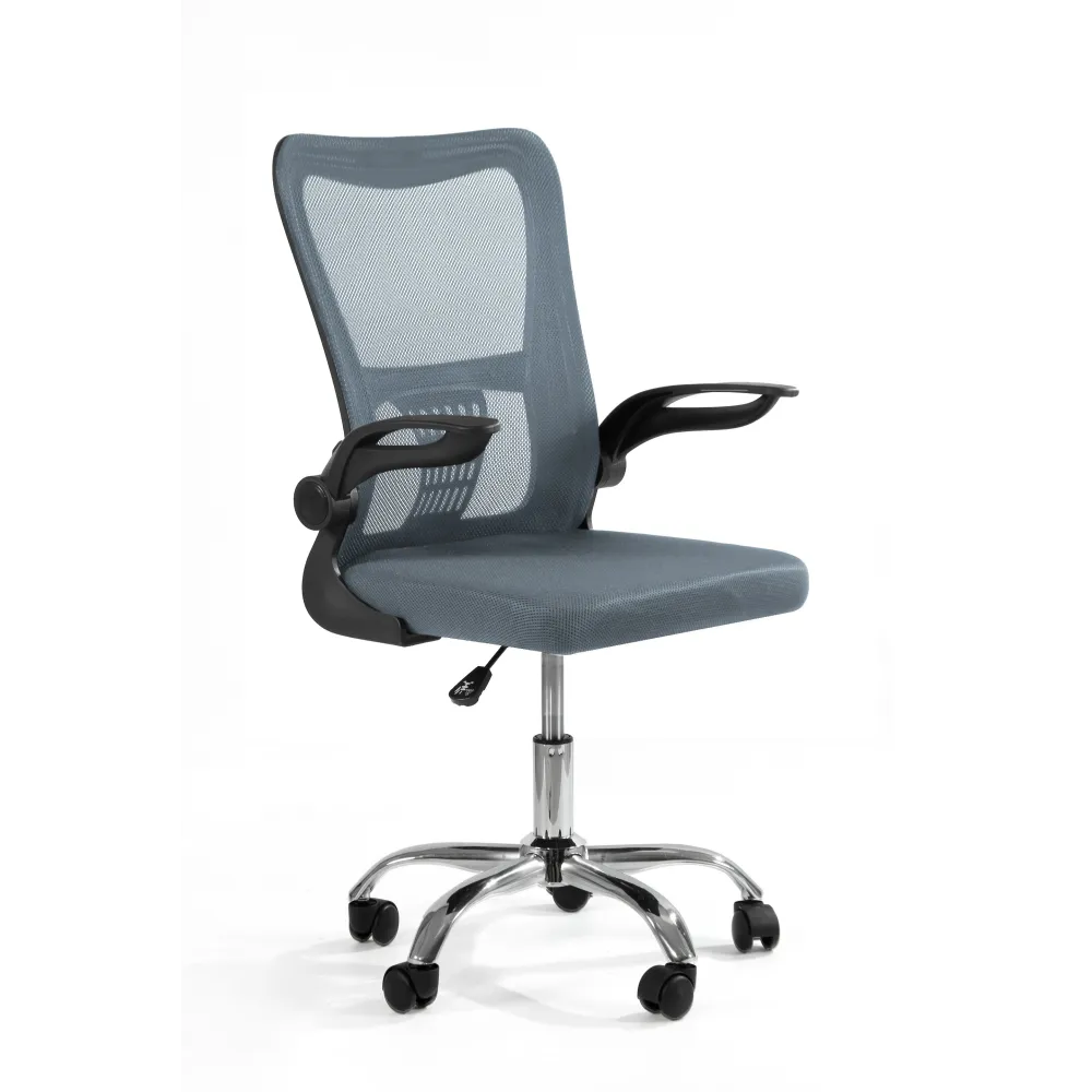 Fotel biurowy ergonomiczny, model V8, składane podłokietniki, grafitowy