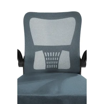 Fotel biurowy ergonomiczny, model V8, składane podłokietniki, grafitowy