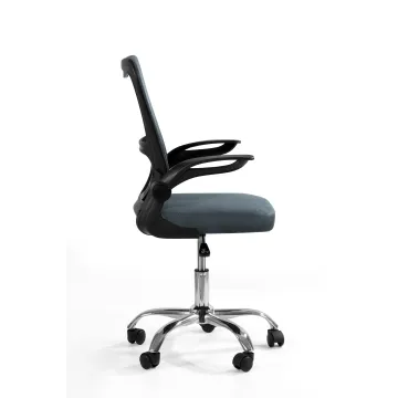 Fotel biurowy ergonomiczny, model V8, składane podłokietniki, grafitowy