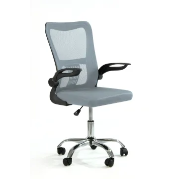 Fotel biurowy ergonomiczny, model V8, składane podłokietniki, szary