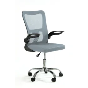 Fotel biurowy ergonomiczny, model V8, składane podłokietniki, szary