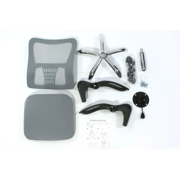 Fotel biurowy ergonomiczny, model V8, składane podłokietniki, szary