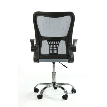 Fotel biurowy ergonomiczny, model V8, składane podłokietniki, szary