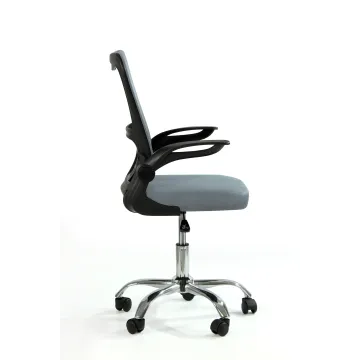 Fotel biurowy ergonomiczny, model V8, składane podłokietniki, szary