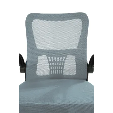 Fotel biurowy ergonomiczny, model V8, składane podłokietniki, szary