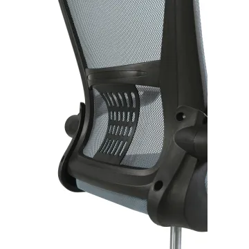 Fotel biurowy ergonomiczny, model V8, składane podłokietniki, szary