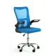 Fotel biurowy ergonomiczny, model V8, składane podłokietniki, niebieski