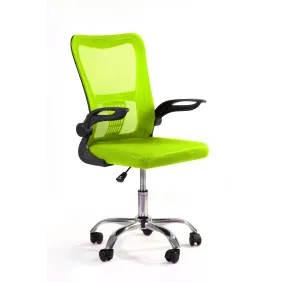 Fotel biurowy ergonomiczny, model V8, składane podłokietniki, zielony