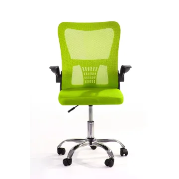 Fotel biurowy ergonomiczny, model V8, składane podłokietniki, zielony