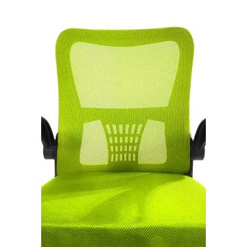 Fotel biurowy ergonomiczny, model V8, składane podłokietniki, zielony