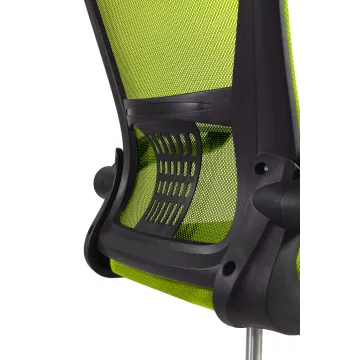 Fotel biurowy ergonomiczny, model V8, składane podłokietniki, zielony