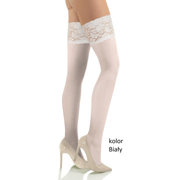 Sesto Senso 3-pak pończochy 50 DEN samonośne kryjące NICOLE Biały