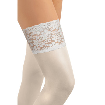 Sesto Senso 3-pak pończochy 50 DEN samonośne kryjące NICOLE Biały