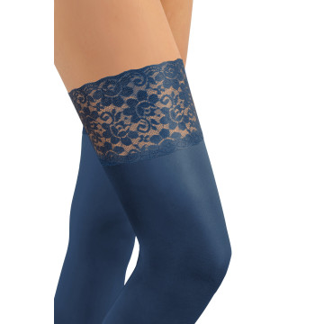 Sesto Senso 3-pak pończochy 50 DEN samonośne kryjące NICOLE Granatowy