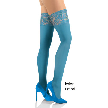 Sesto Senso 3-pak pończochy 50 DEN samonośne kryjące NICOLE Petrol