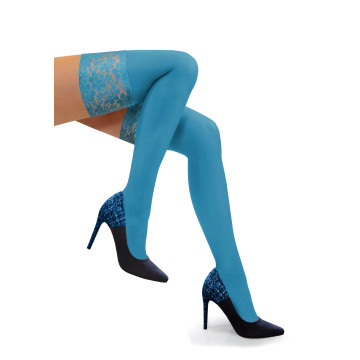 Sesto Senso 3-pak pończochy 50 DEN samonośne kryjące NICOLE Petrol