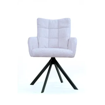 Sesto Senso Krzesło obrotowe tapicerowane do salonu jadalni biura Beżowe