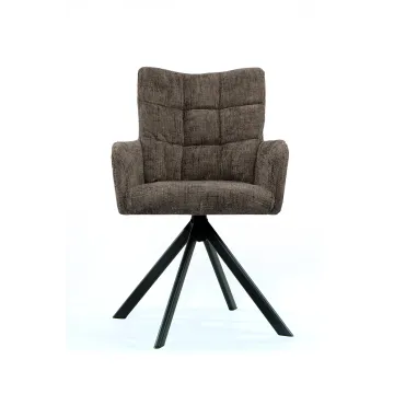 Sesto Senso Krzesło obrotowe tapicerowane do salonu jadalni biura Brązowe