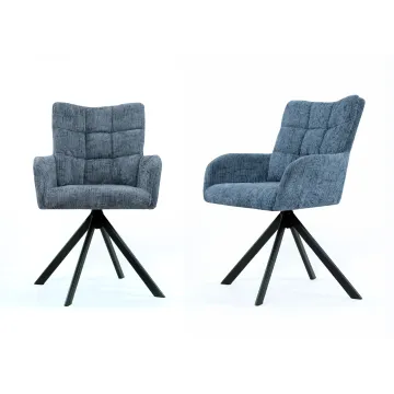 Sesto Senso Krzesło obrotowe tapicerowane do salonu jadalni biura Szare