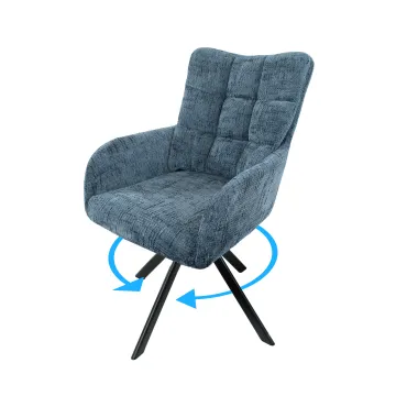 Sesto Senso Krzesło obrotowe tapicerowane do salonu jadalni biura Szare