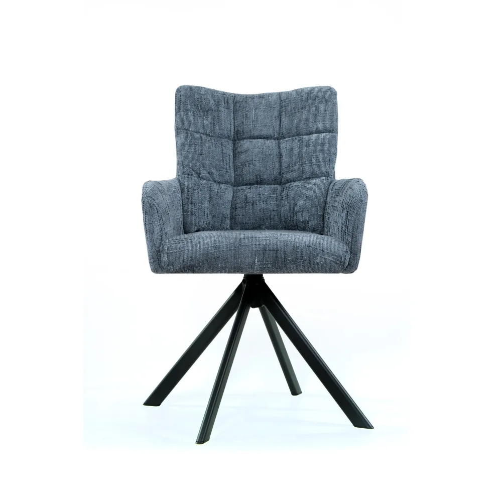 Sesto Senso Krzesło obrotowe tapicerowane do salonu jadalni biura Szare