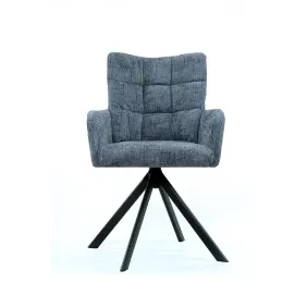 Sesto Senso Krzesło obrotowe tapicerowane do salonu jadalni biura Szare