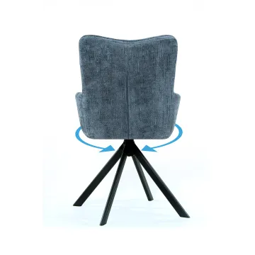 Sesto Senso Krzesło obrotowe tapicerowane do salonu jadalni biura Szare