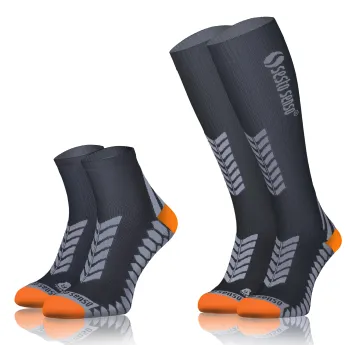 Sesto Senso 2-PAK Skarpety do biegania kompresyjne długie+krótkie grafitowy