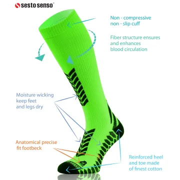 Sesto Senso 2-PAK Skarpety do biegania kompresyjne długie+krótkie zielony