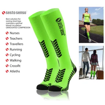 Sesto Senso 2-PAK Skarpety do biegania kompresyjne długie+krótkie zielony