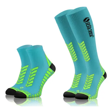 Sesto Senso 2-PAK Skarpety do biegania kompresyjne długie+krótkie turkusowy