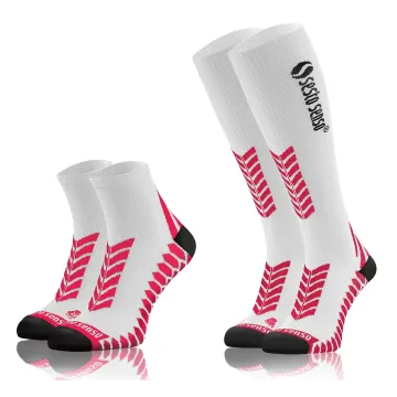 Sesto Senso 2-PAK Skarpety do biegania kompresyjne długie+krótkie biały
