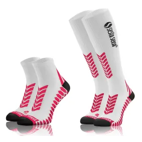 Sesto Senso 2-PAK Skarpety do biegania kompresyjne długie+krótkie biały