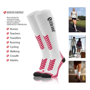 Sesto Senso 2-PAK Skarpety do biegania kompresyjne długie+krótkie biały