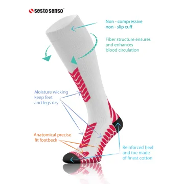 Sesto Senso 2-PAK Skarpety do biegania kompresyjne długie+krótkie biały