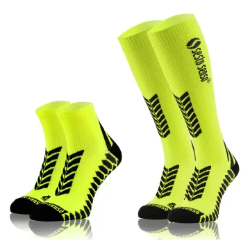 Sesto Senso 2-PAK Skarpety do biegania kompresyjne długie+krótkie żółty