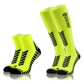 Sesto Senso 2-PAK Skarpety do biegania kompresyjne długie+krótkie żółty