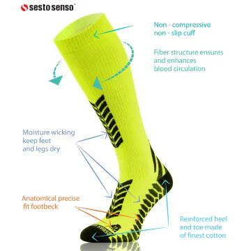 Sesto Senso 2-PAK Skarpety do biegania kompresyjne długie+krótkie żółty