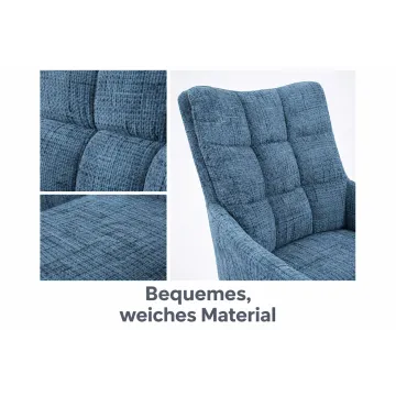 Sesto Senso Zestaw 2 sztuk Krzeseł obrotowych tapicerowanych do salonu jadalni biura Szare