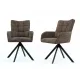 Sesto Senso Zestaw 2 sztuk Krzeseł obrotowych tapicerowanych do salonu jadalni biura Brązowe