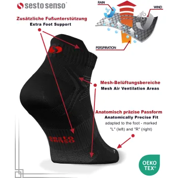 Sesto Senso 3-PAK Skarpety Sportowe Uniwersalne SKB08 Czarne