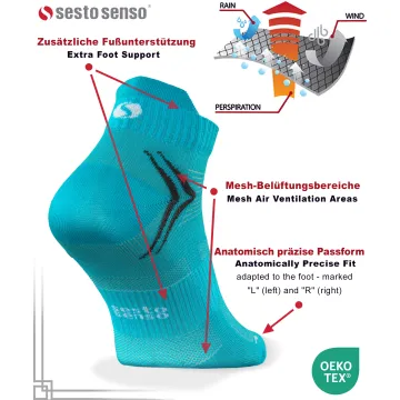 Sesto Senso 3-PAK Skarpety Sportowe Uniwersalne SKB08 Turkus