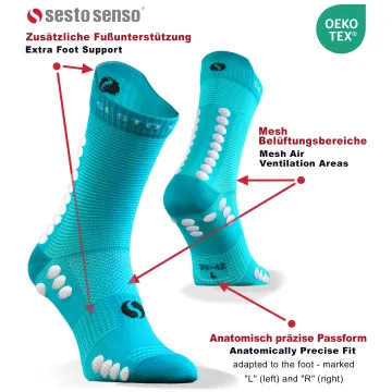 Sesto Senso 3-PAK Skarpety Sportowe Uniwersalne frotte SKB09 turkus