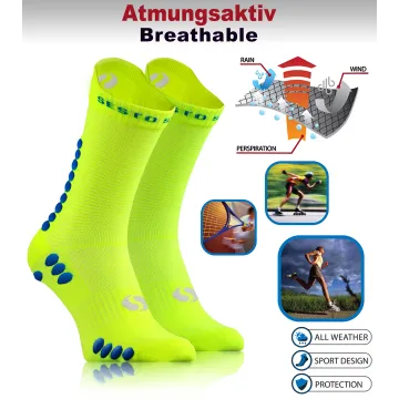 Sesto Senso 3-PAK Skarpety Sportowe Uniwersalne frotte SKB09 żółty neonowy