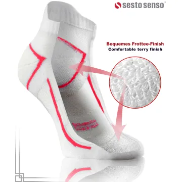 Sesto Senso 3-pak skarpety Sportowe frotte SKB10 biały-czerwony